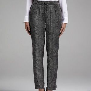 NWOT Joie Tashira Silk Pull On Pant in Stingray Black and White size medium